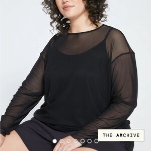 Universal Standard Thames Fog Top - Mesh Long-sleeved